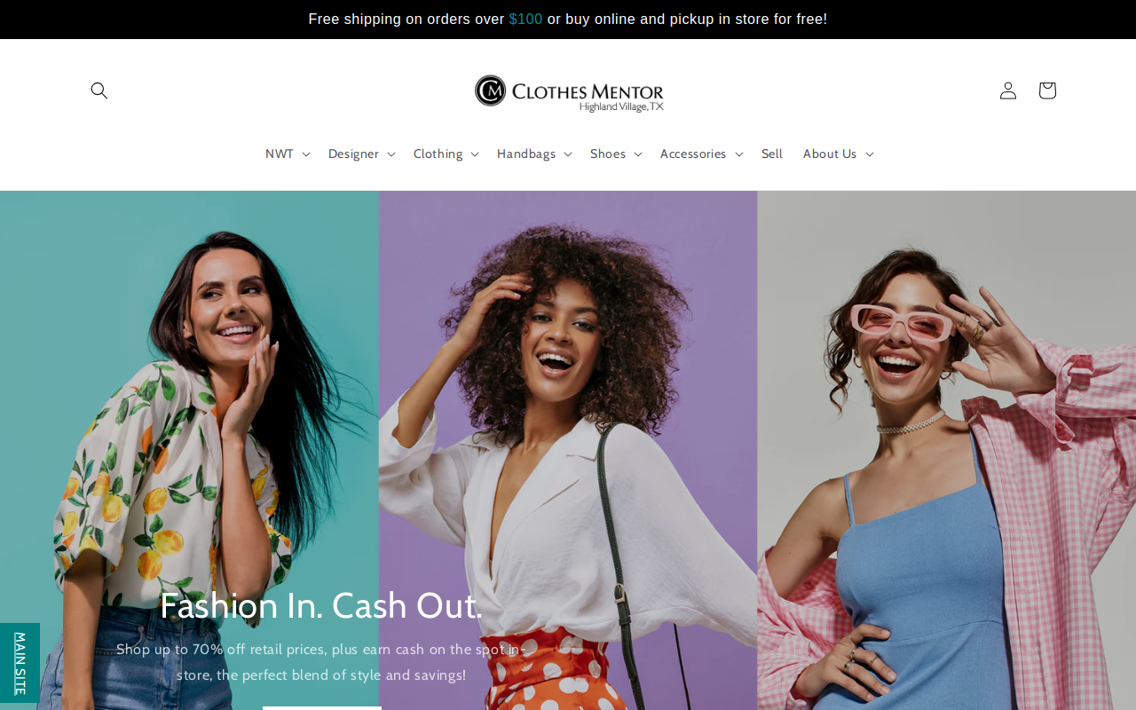 Clothes Mentor website preview