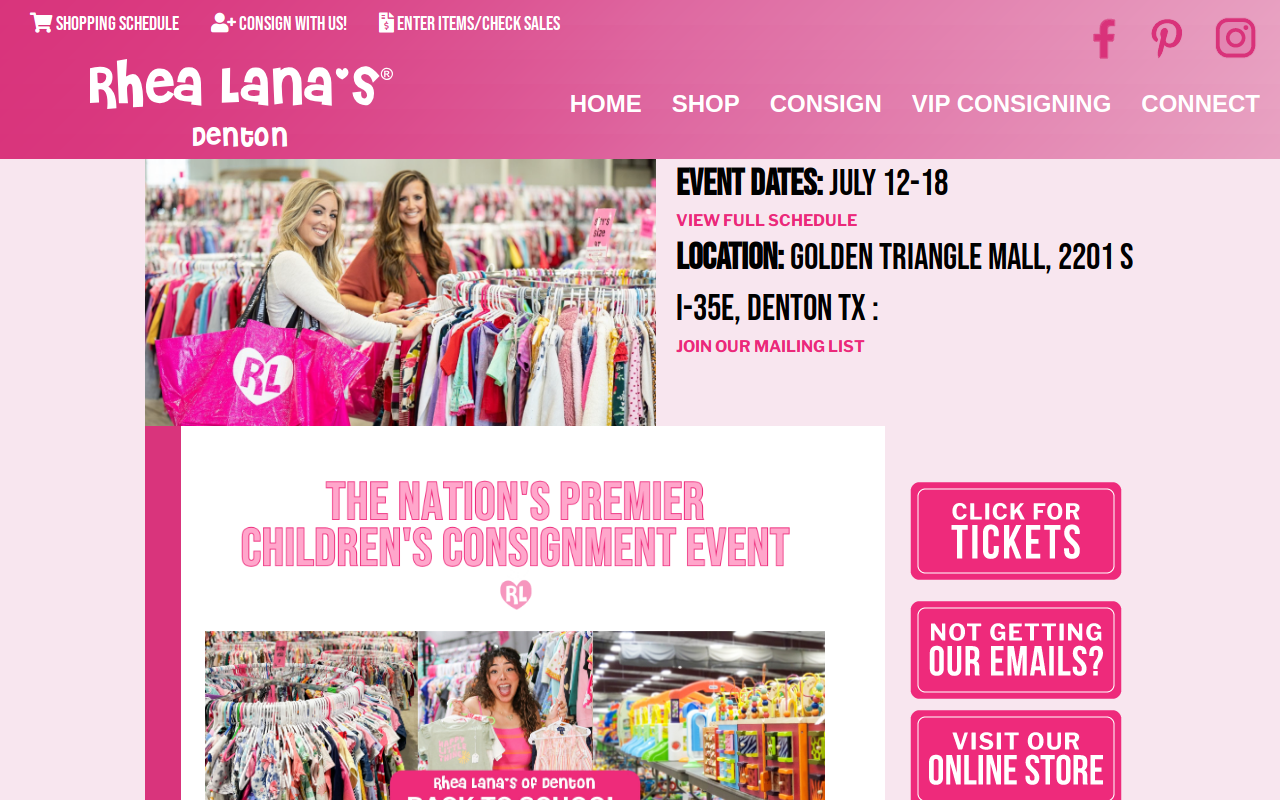 Rhea Lana's of Denton website preview