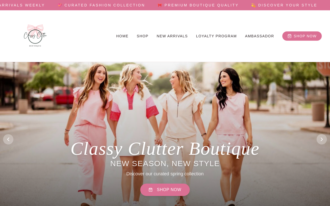 Classy Clutter Resale and Boutique website preview