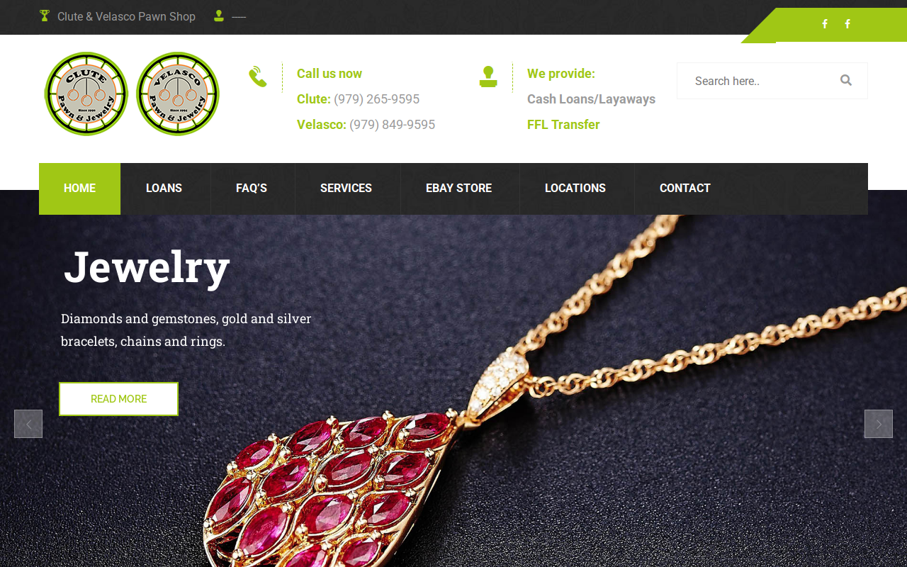 Clute Pawn & Jewelry website preview