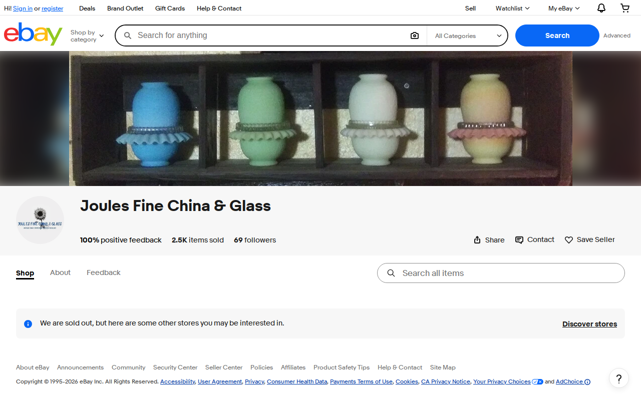 Joules Fine China and Glass website preview