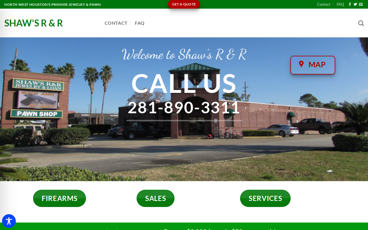 Shaw's R & R Jewelry and Loan website preview