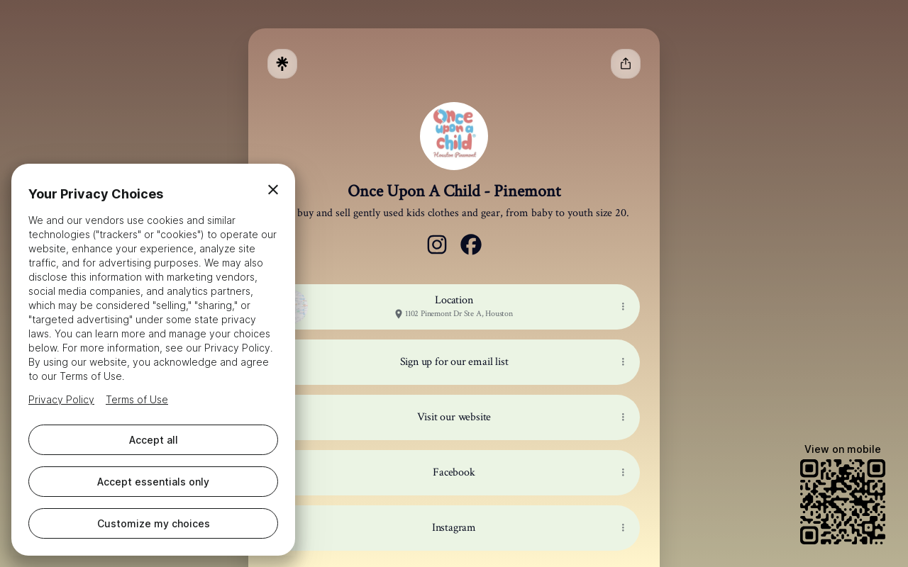 Once Upon a Child website preview