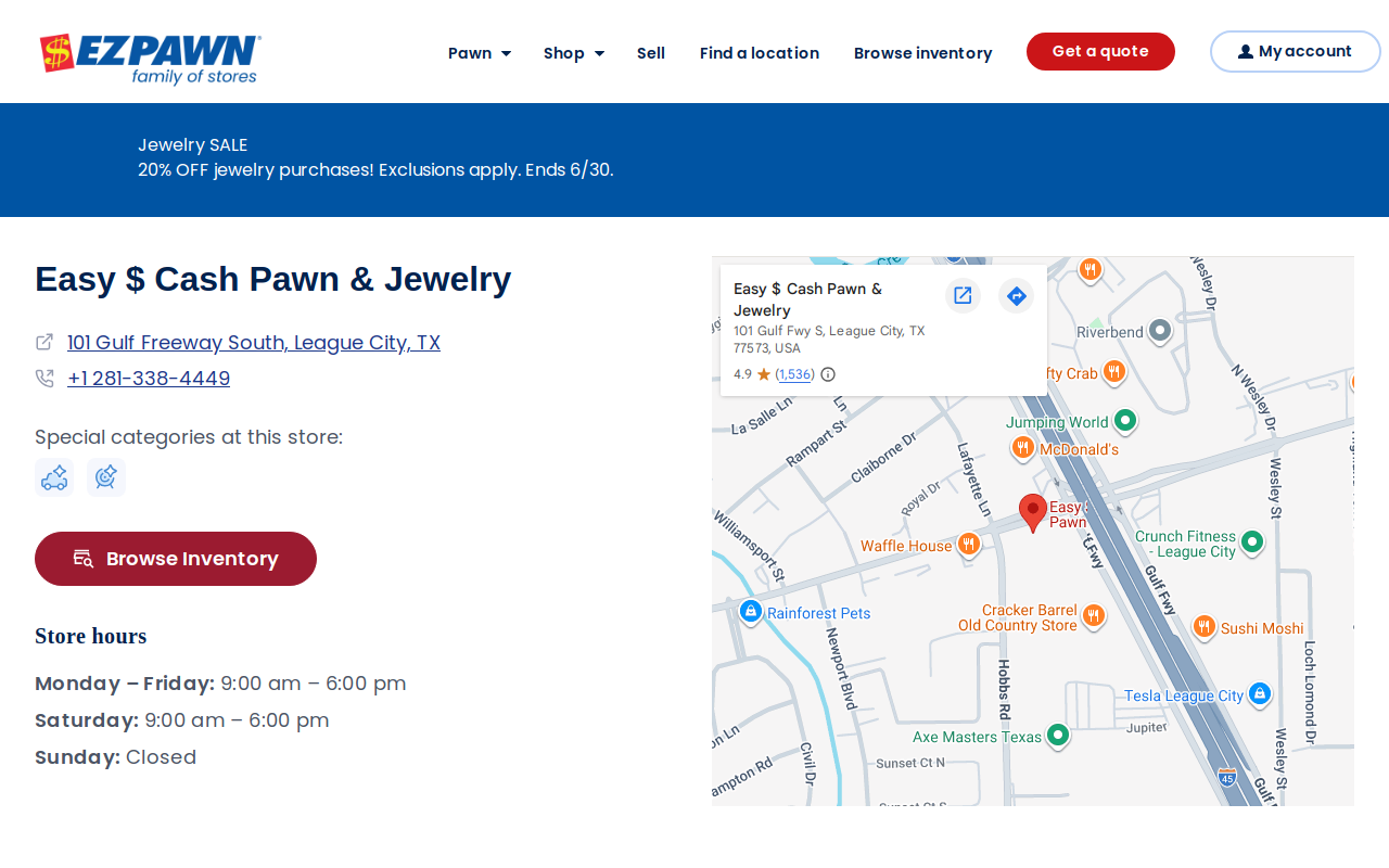Easy Cash Pawn Jewelry website preview