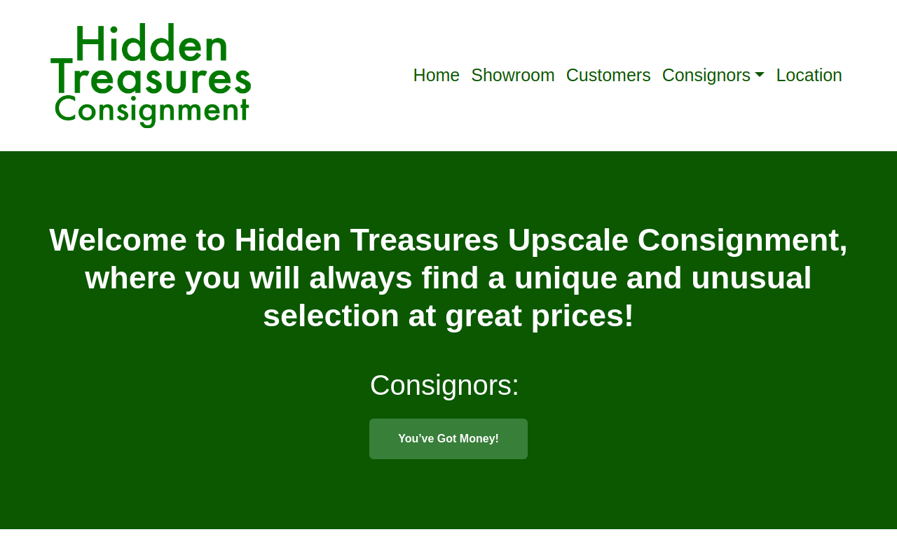 Hidden Treasures website preview
