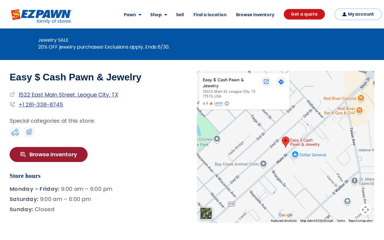 Easy Cash Pawn & Jewelry website preview