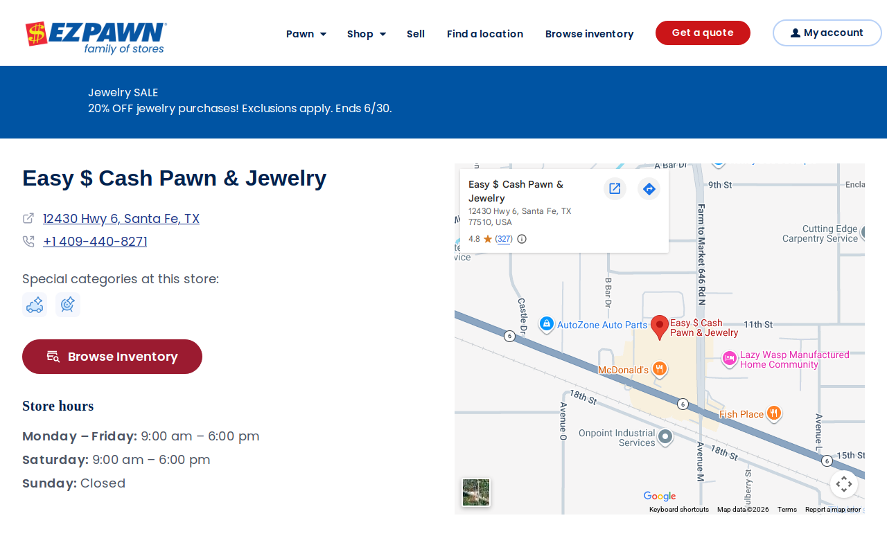 Easy Cash Pawn & Jewelry website preview