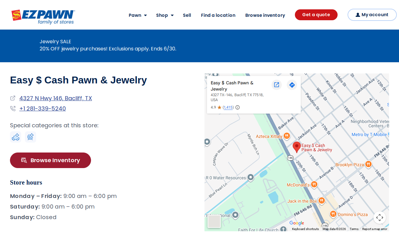 Easy Cash Pawn and Jewelry website preview
