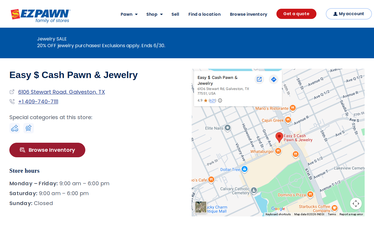 Easy Cash Pawn and Jewelry website preview
