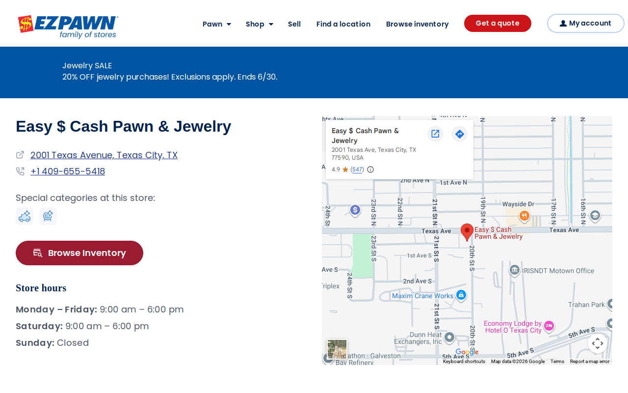 Easy Cash Pawn and Jewelry website preview