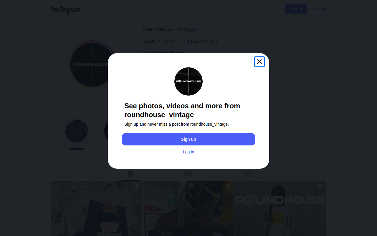 Roundhouse Vintage website preview
