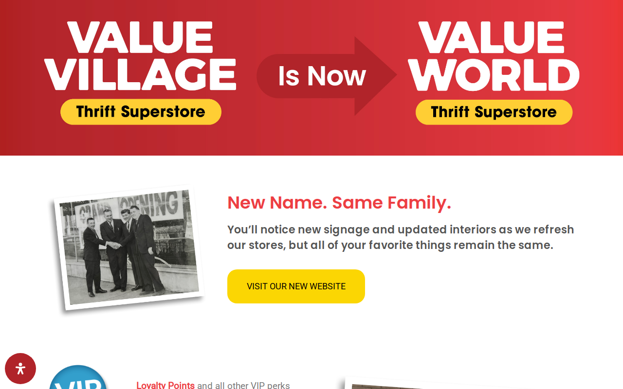 Value Village website preview