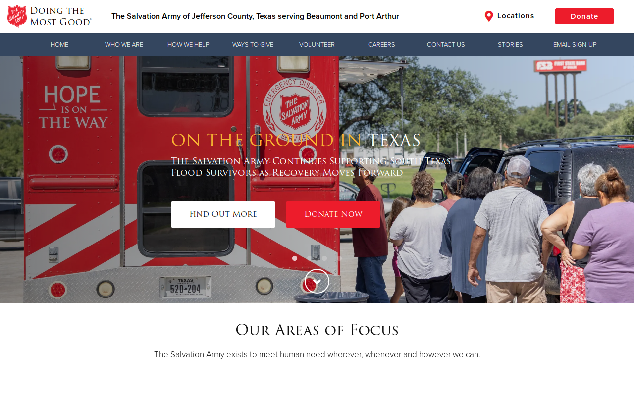 The Salvation Army of Port Arthur TX website preview