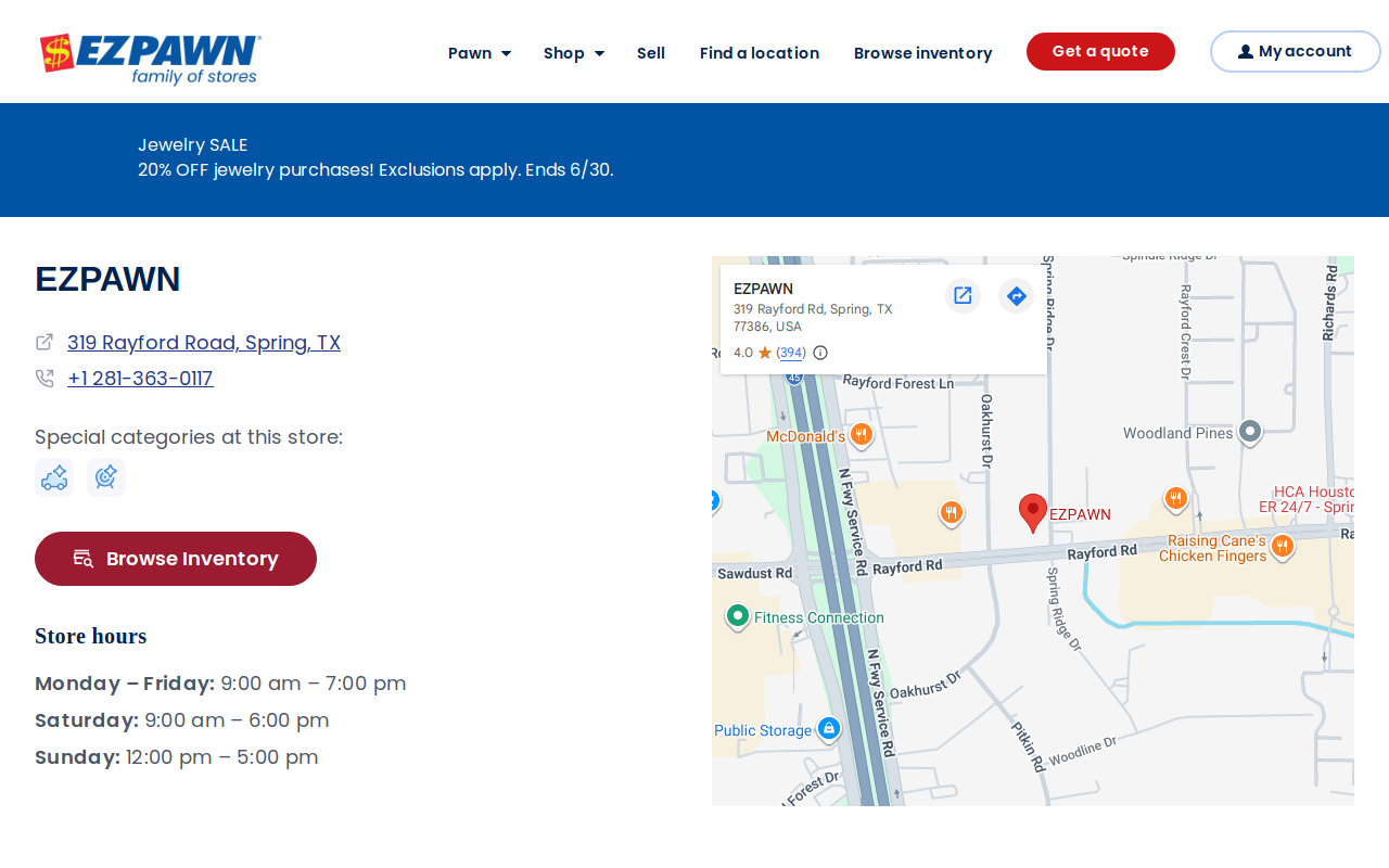 EZPAWN website preview