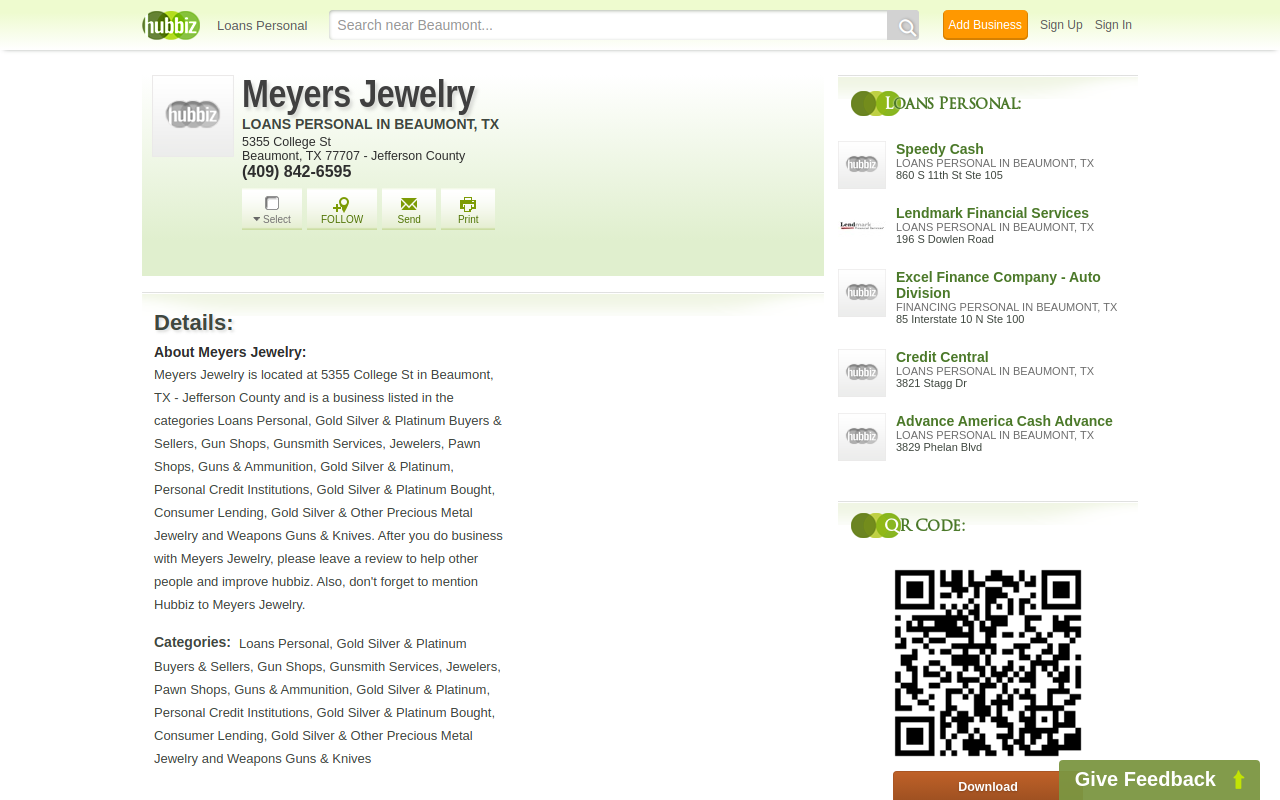 Meyer's Jewelry & Loan website preview