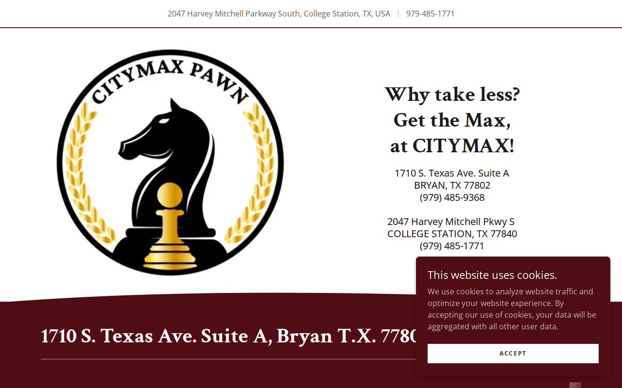 Citymax Pawn website preview
