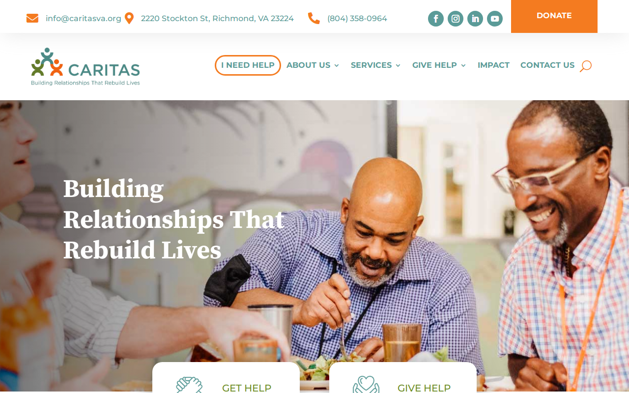 Caritas Mexia website preview