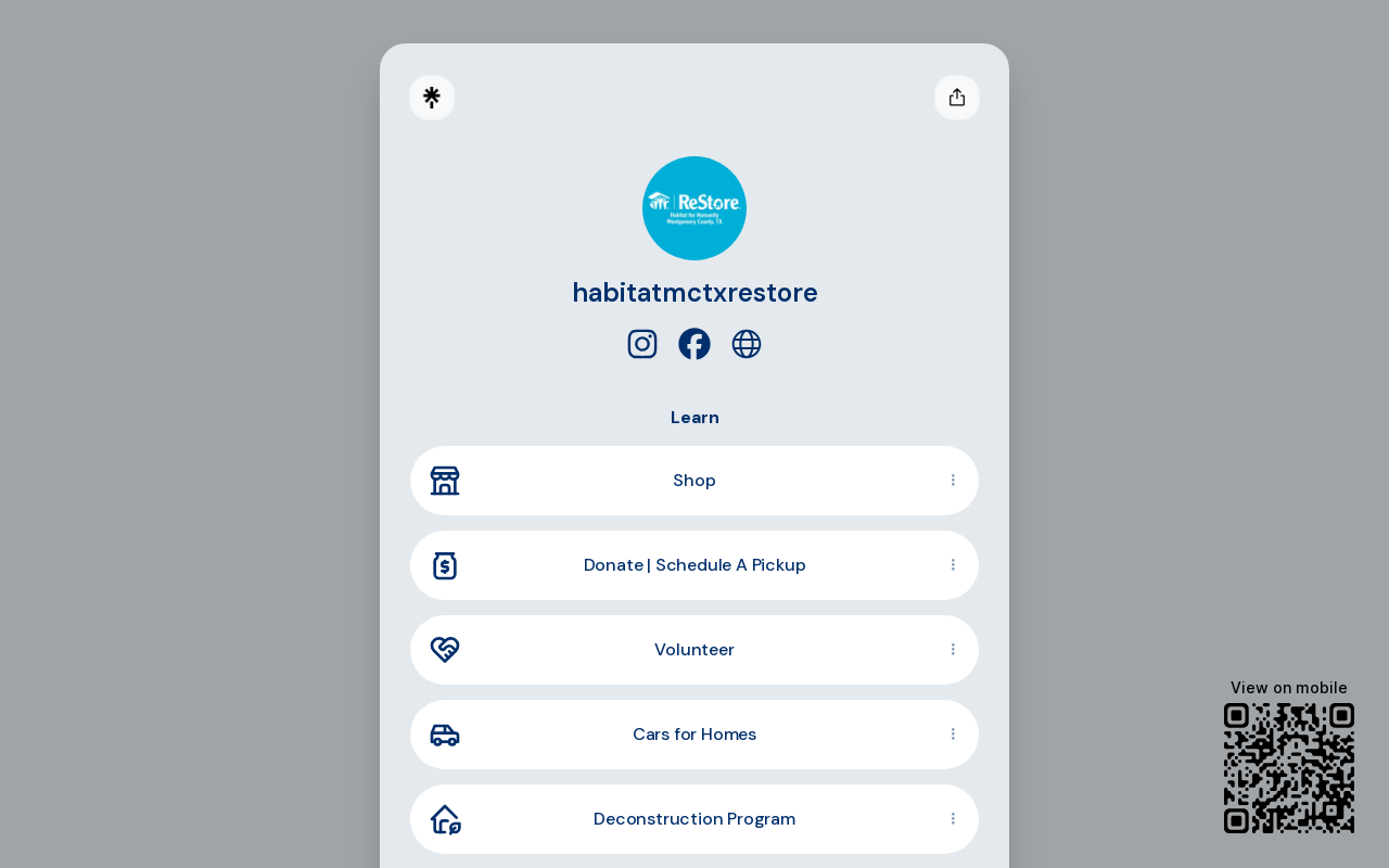 Habitat for Humanity ReStore website preview