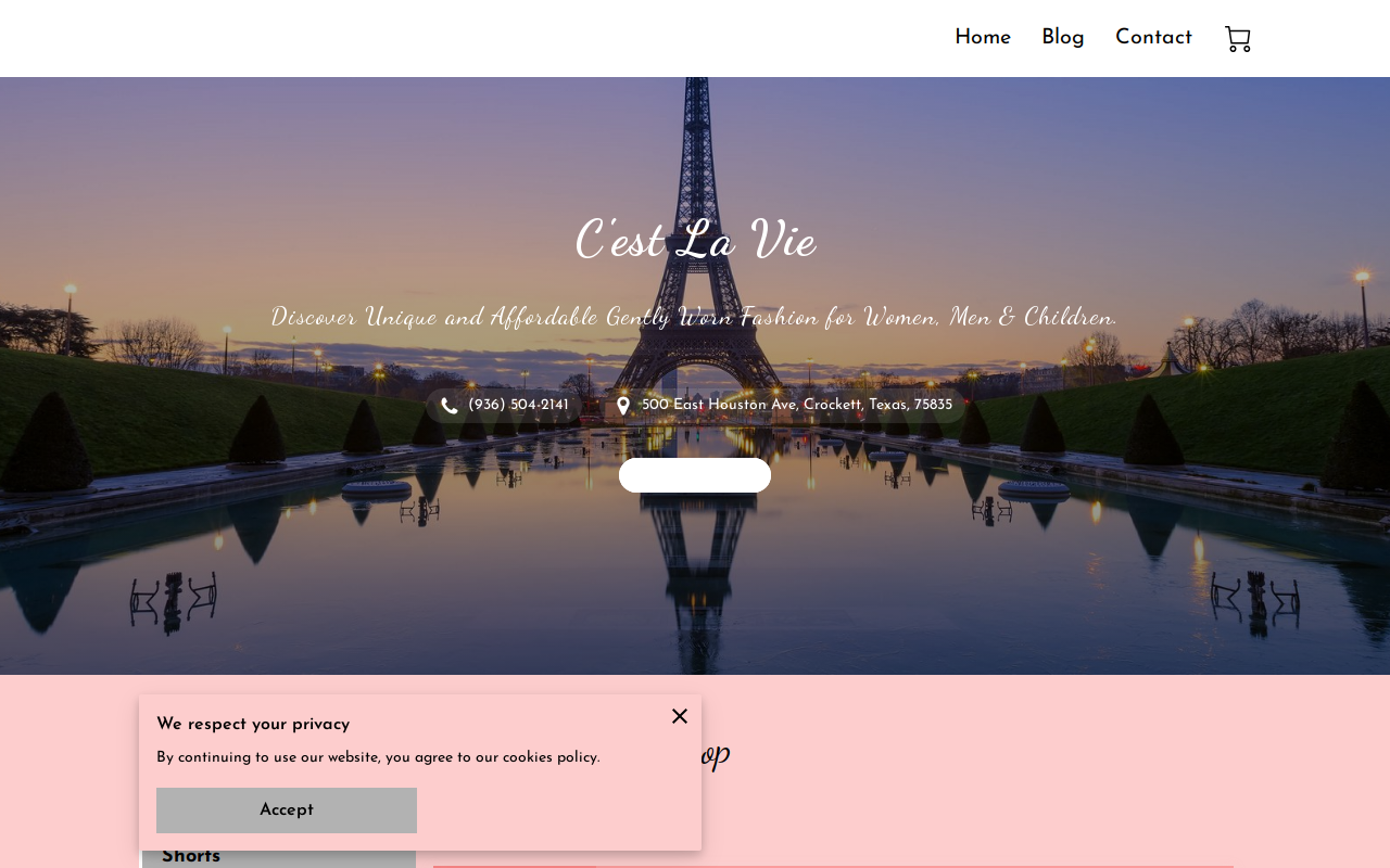 C'est La Vie - Resale website preview