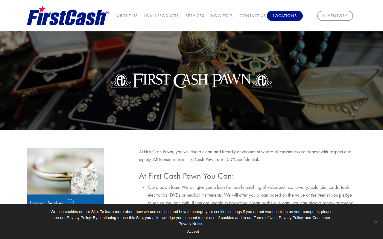 First Cash Pawn website preview