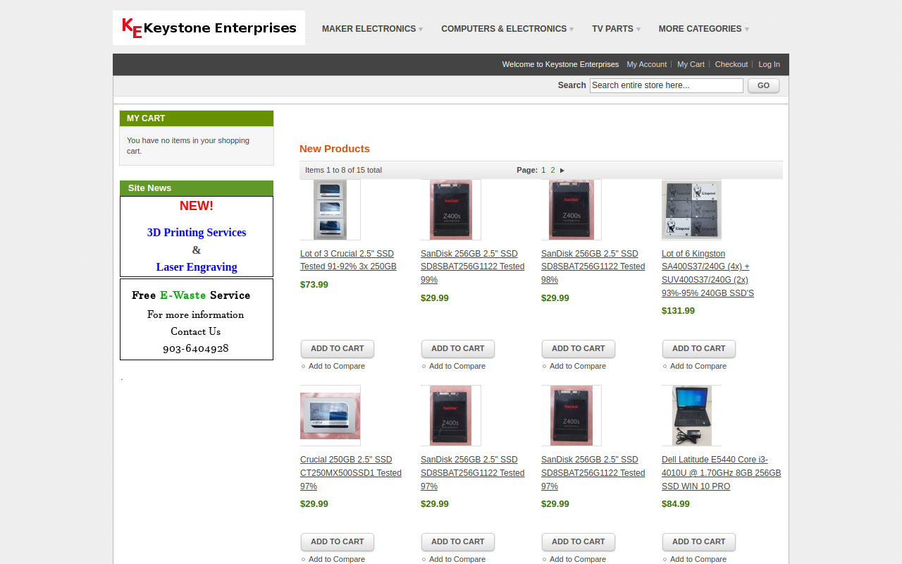 Keystone Enterprises website preview