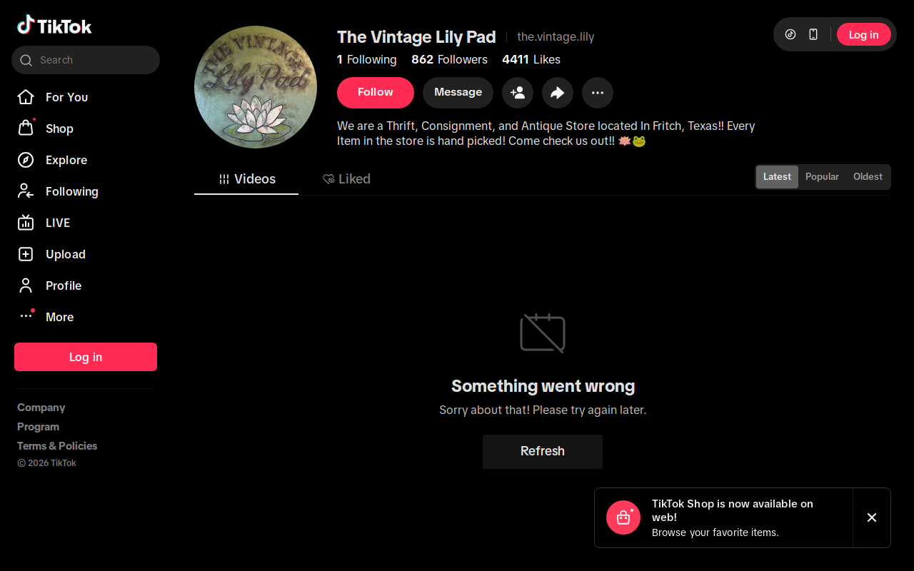The Vintage Lily Pad website preview