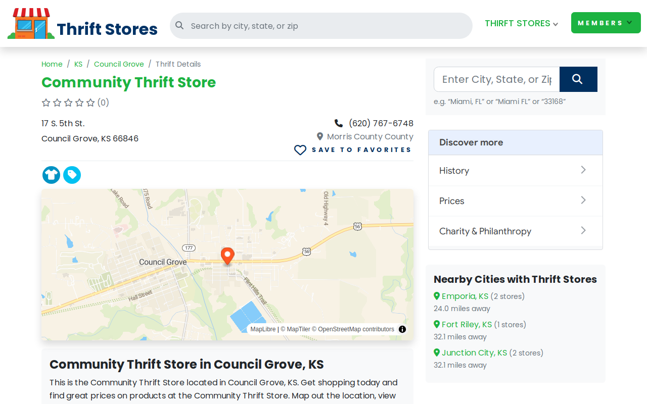 Community Thrift Store website preview