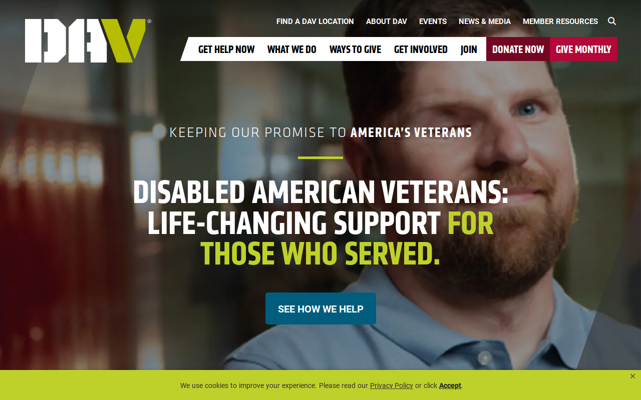 Disabled American Veterans Thrift Store website preview