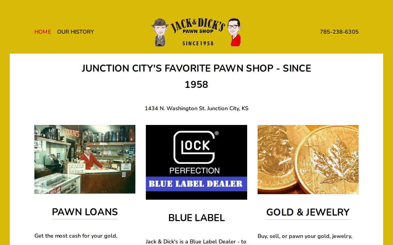 Jack & Dick's Pawn Shop website preview