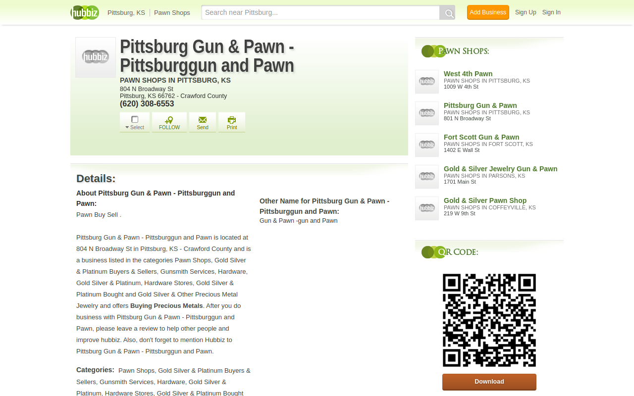 Pittsburg Gun & Pawn website preview