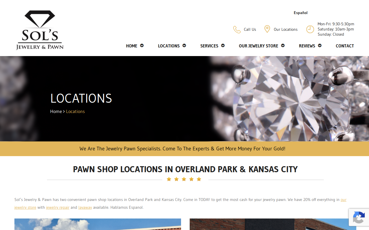 Sol's Jewelry and Pawn website preview