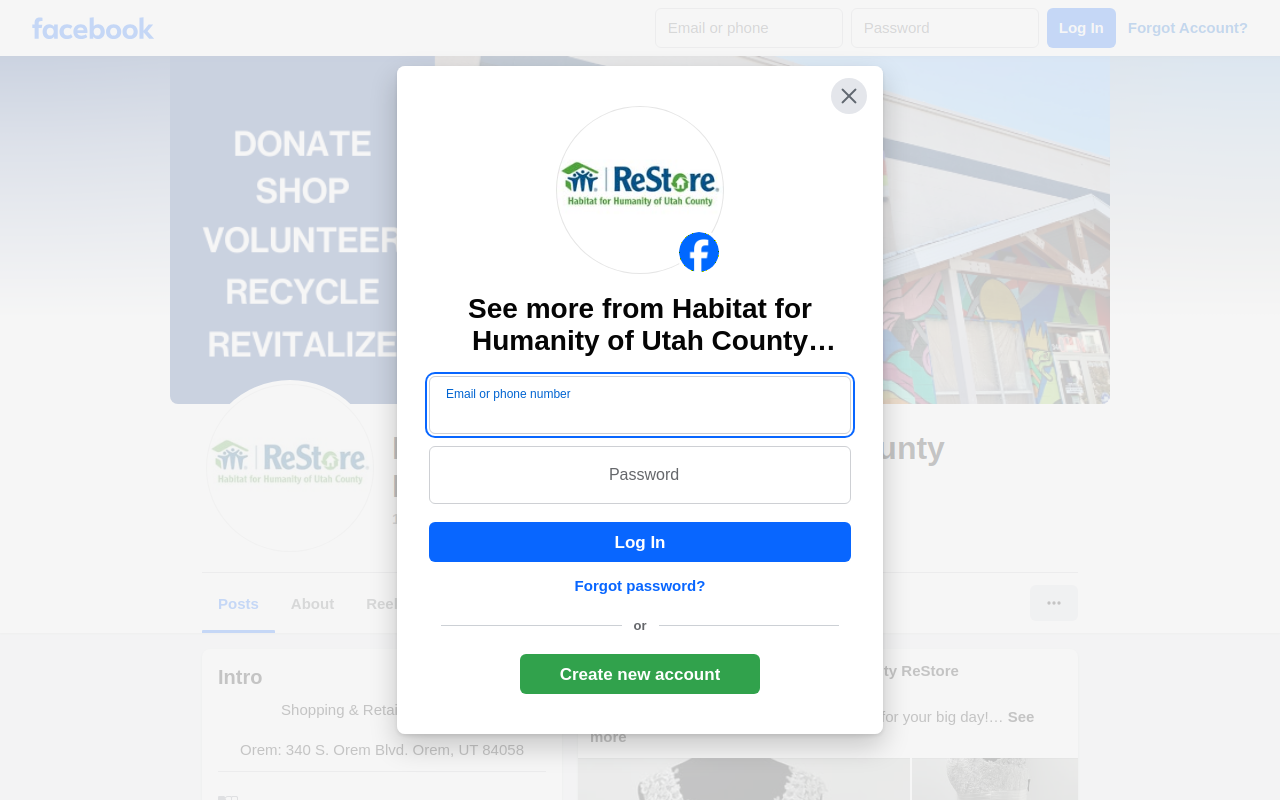 Spanish Fork ReStore Permanently  Closed website preview