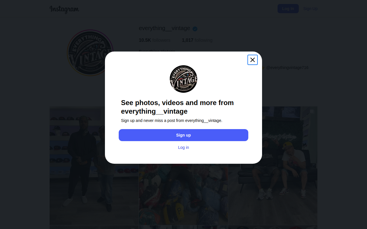 Everything Vintage Apparel website preview