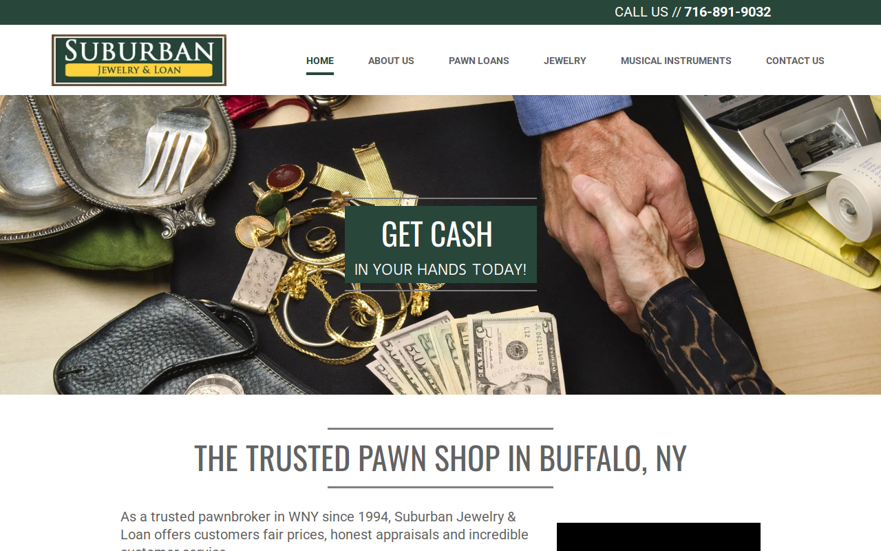 Suburban Jewelry & Loan website preview