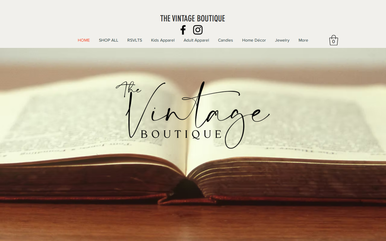 The Vintage Boutique website preview