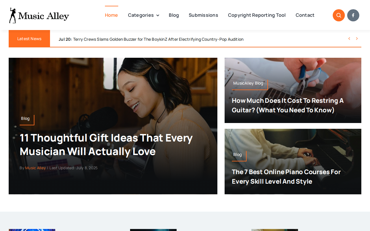 Music Alley website preview