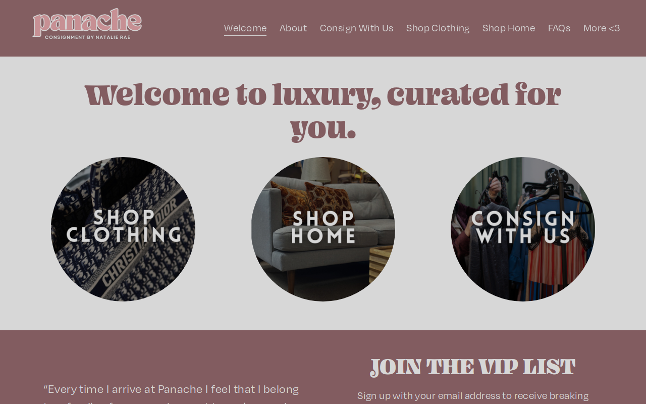 Panache Home:  A Division of Panache Consignment website preview