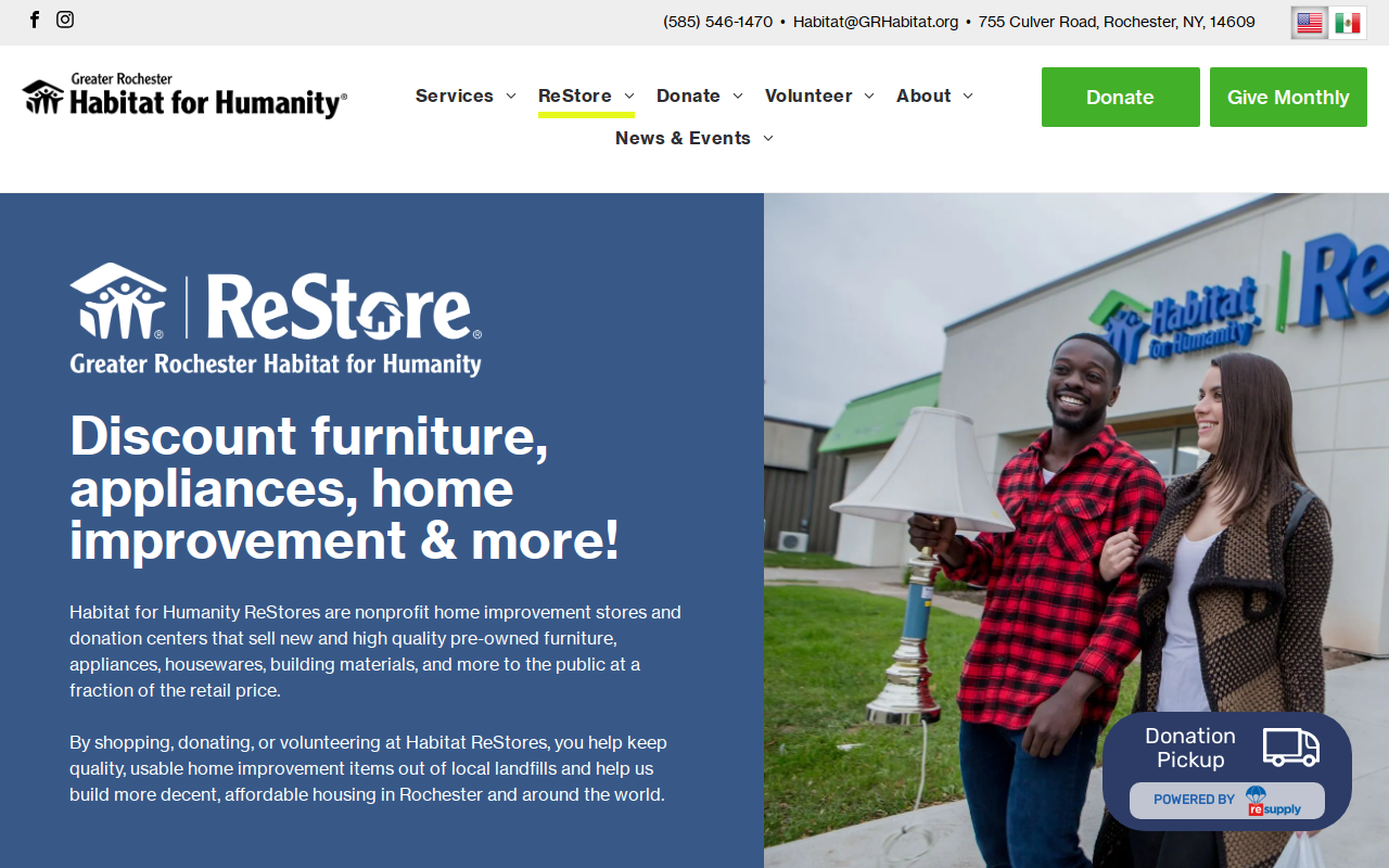 Greater Rochester Habitat for Humanity ReStore - BayTowne website preview
