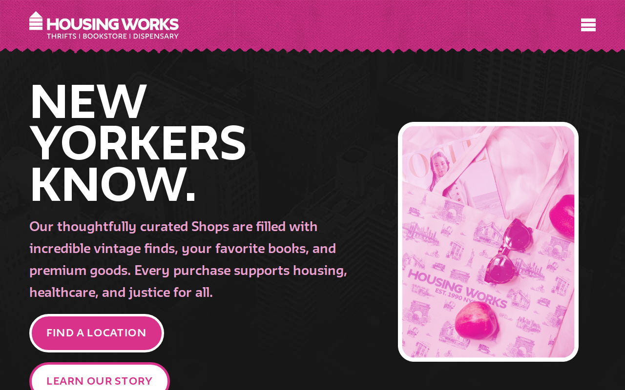 Housing Works Buy the Bag website preview