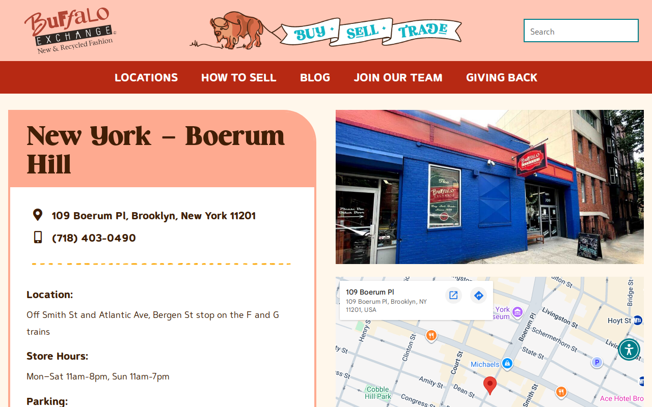 Buffalo Exchange website preview