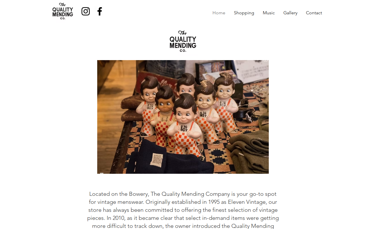 The Quality Mending Co. website preview