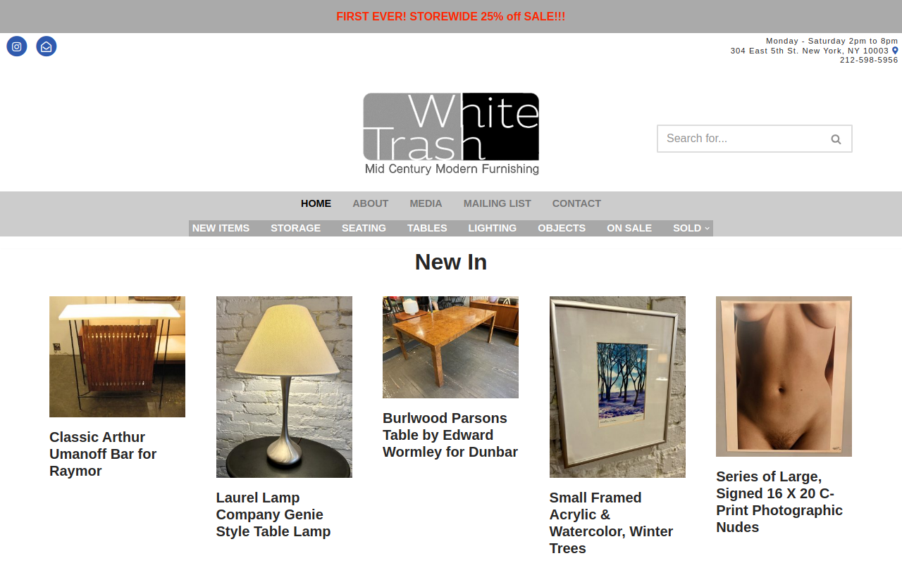 White Trash website preview