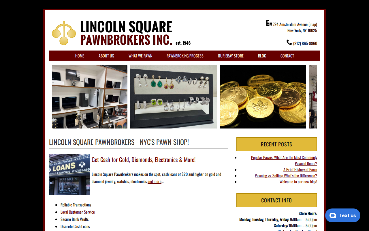 Gramercy Pawn Broker website preview