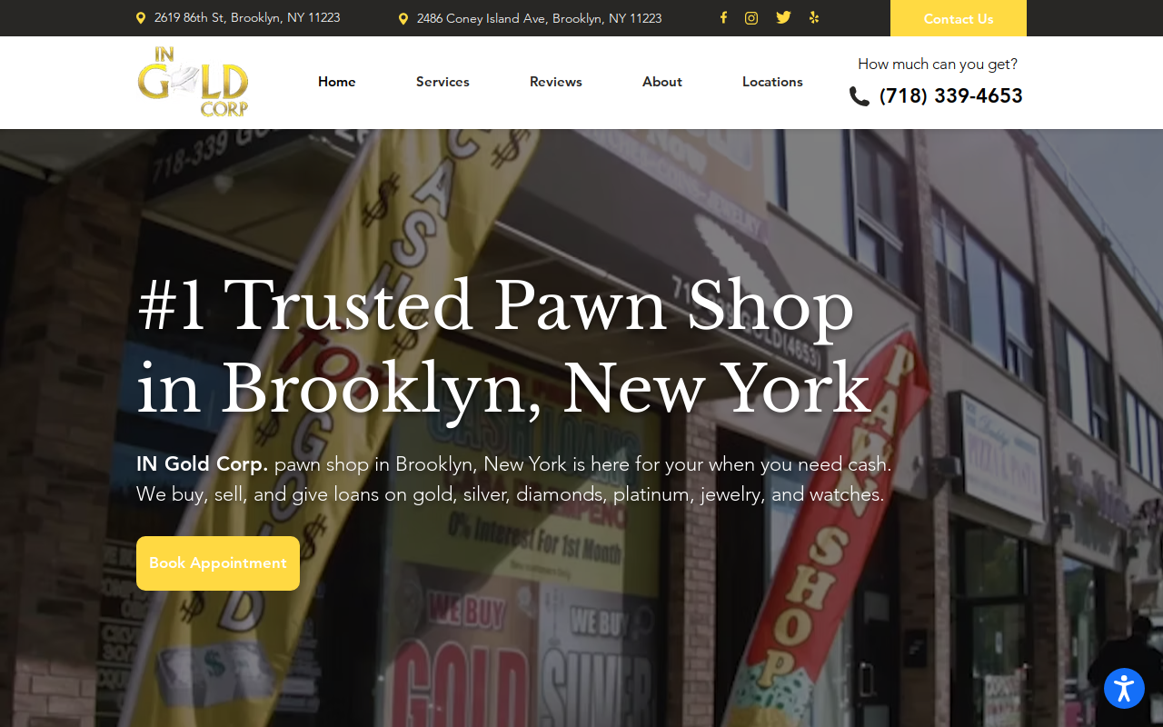 In Pawn Brokers - Pawn Shop In Coney Island, New York website preview
