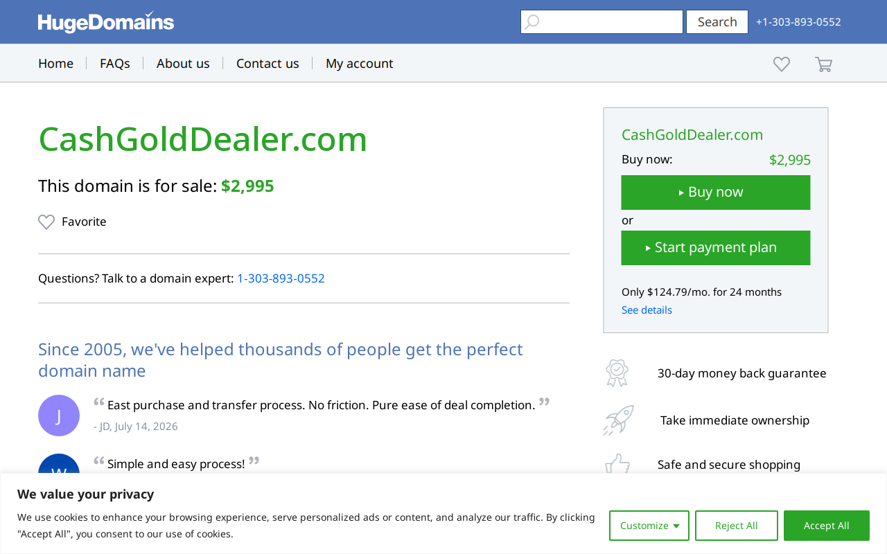 Cash Gold Buyers website preview