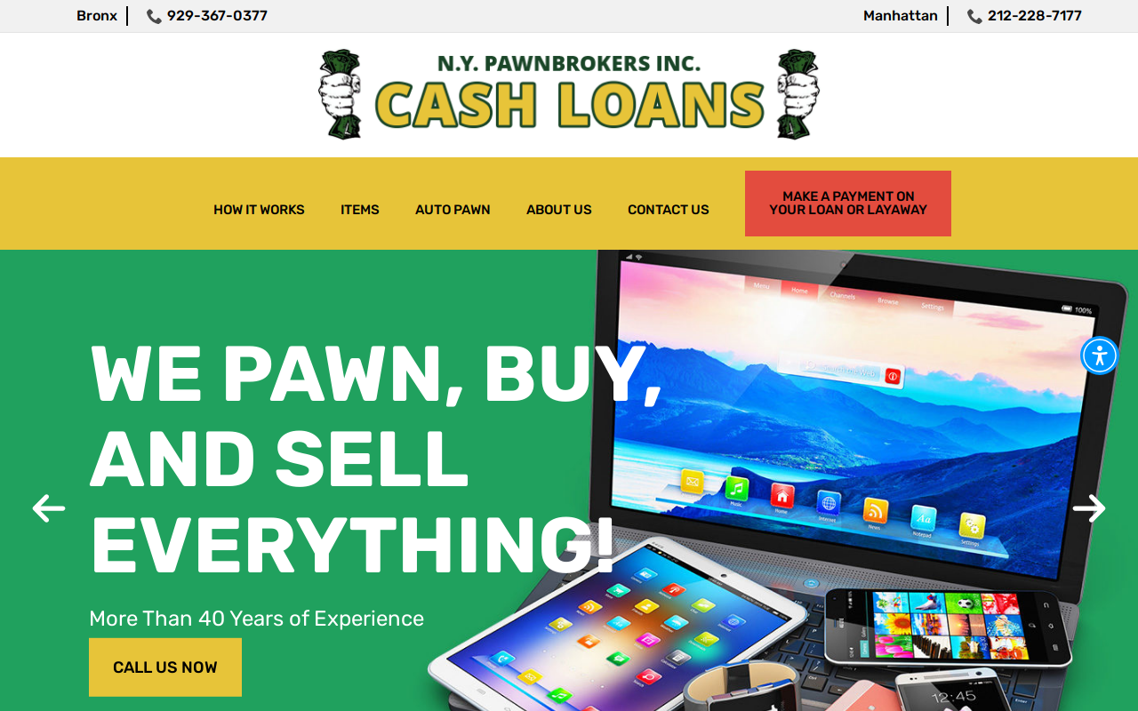 New York Pawnbrokers website preview