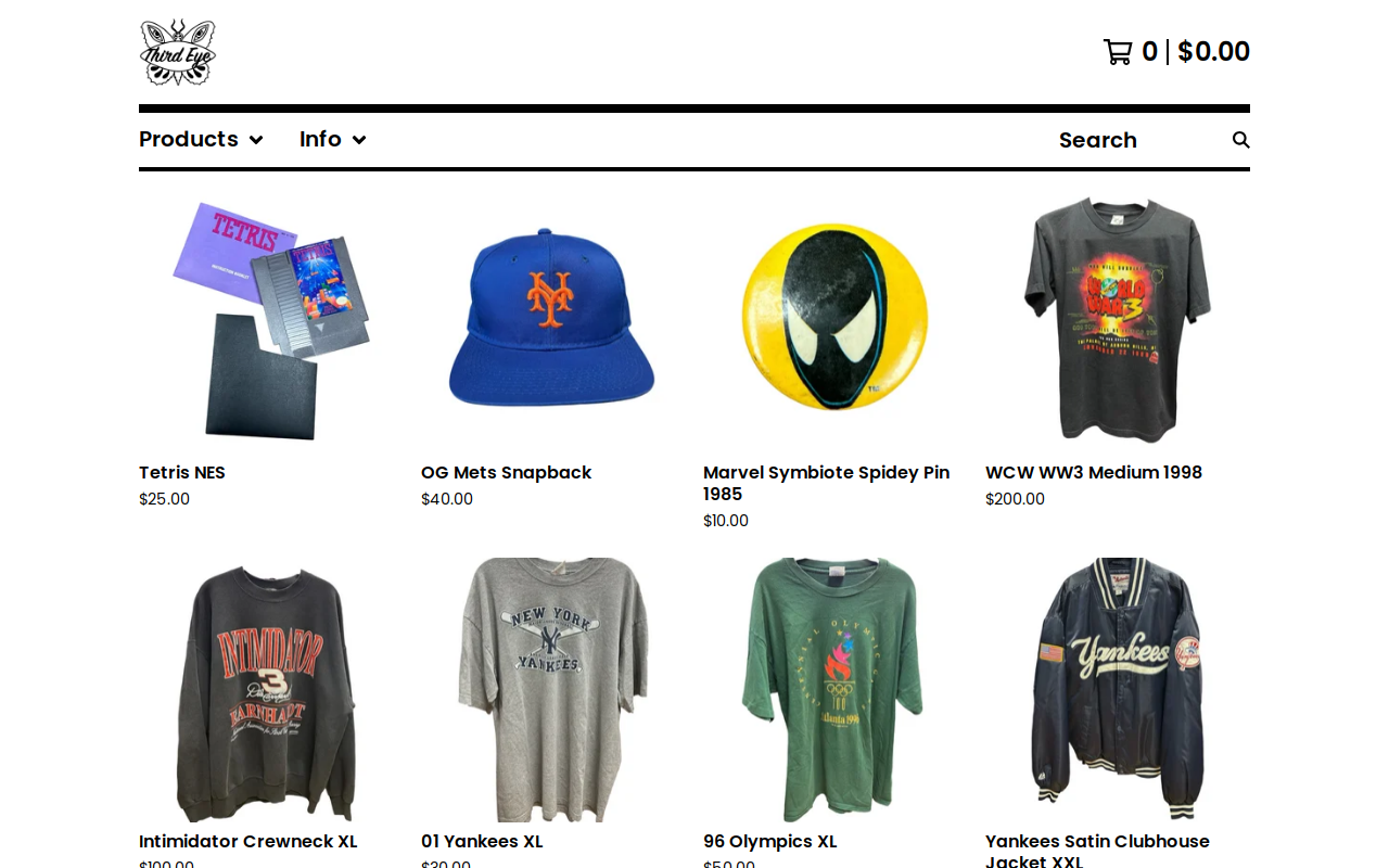 Third Eye Throwbacks website preview