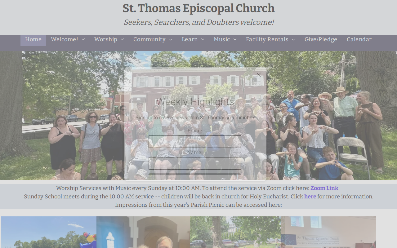 St Thomas Church Thrift Shop website preview