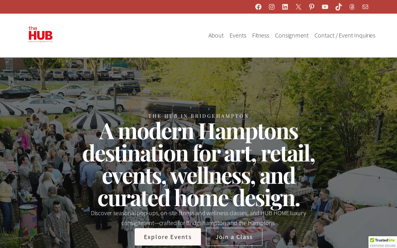 The HUB Home Luxury Consignment website preview