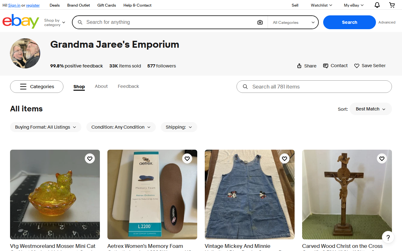 Grandma Jaree's Emporium website preview